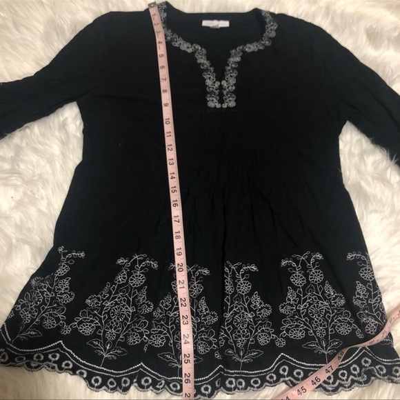 Charter Club Black & White Embroidered Tunic NWT - Picture 11 of 11